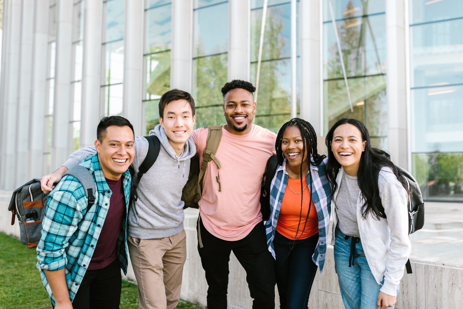 International students at a university campus