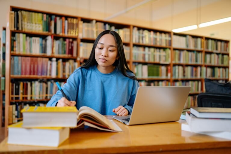 Student learning how to write a research proposal